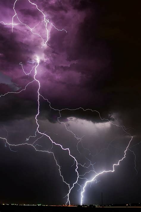 Hd Wallpaper Thunder Photo Thunderstorm Violet Purple Weather