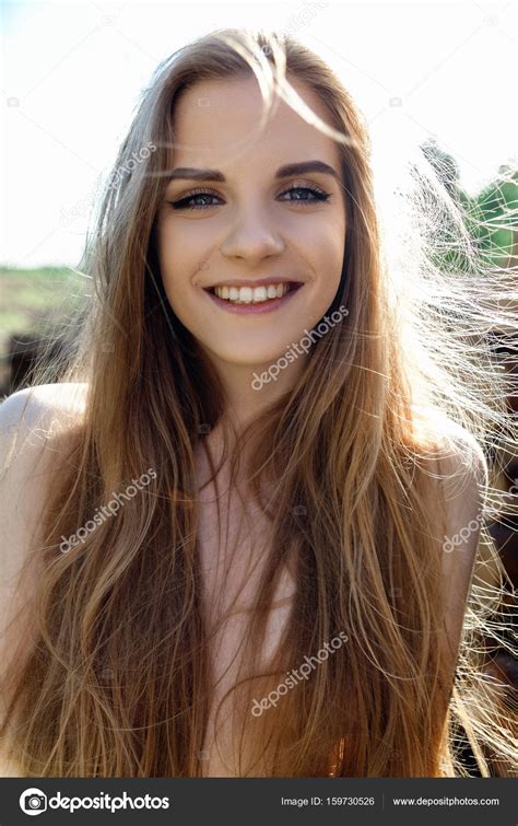 Nude Girl With Long Hair Portrait Stock Photo By Alexhulko
