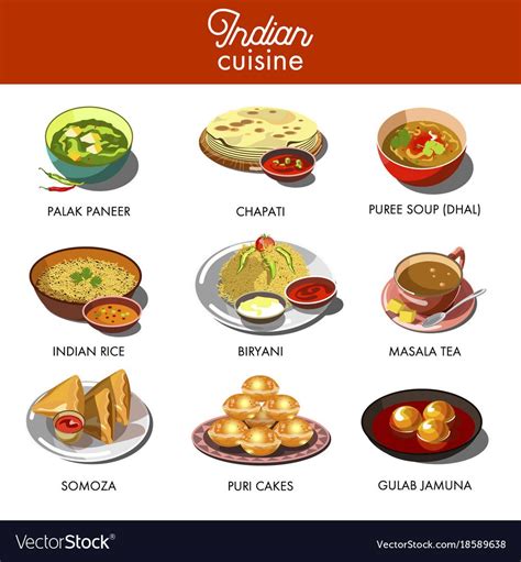 Our delicately curated menu is a pure combination of authentic traditional indian spices, served at its best & tantalize your taste buds. Indian cuisine food traditional dishes Royalty Free Vector ...