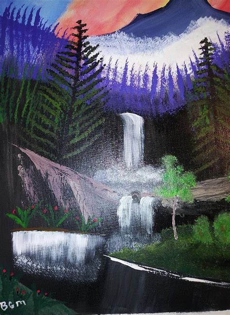 Tropical Waterfalls Painting By Brenda Mcpherson Fine Art America