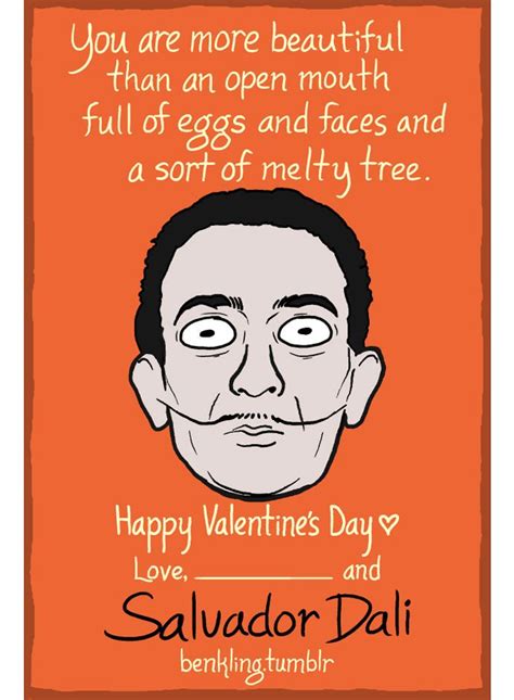 Historical Figures Valentines Day Cards By Ben Kling Salvador Dali