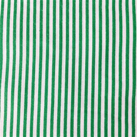 Narrow Stripes Emerald Green And White Printed Poly Cotton Fabric