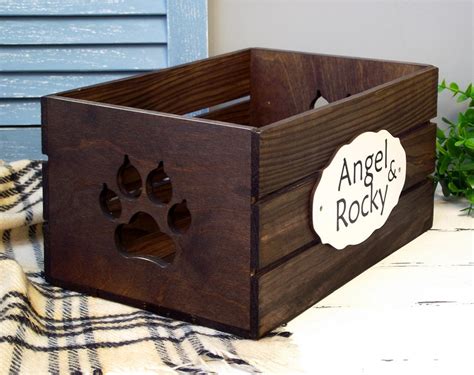 Dog Toy Box Personalized Dog Toy Storage Dog Paw Pet Etsy