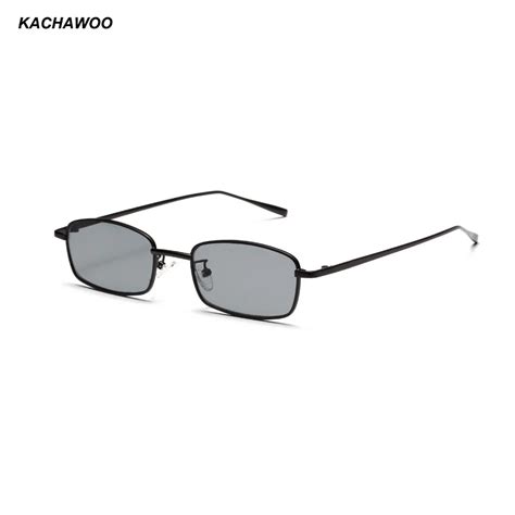 kachawoo rectangular fashion sunglasses men retro metal frame black men small sun glasses women