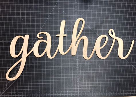 Gather Words Gather Wall Decor Wood Word Cut Out Wooden Etsy