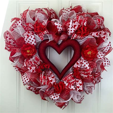 On Sale 10 Off Heart Deco Mesh Wreath Deco Mesh Wreath Etsy Diy