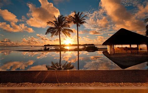Hd Wallpaper Ocean Boat Tropical Windows Xp Islands Palm Trees