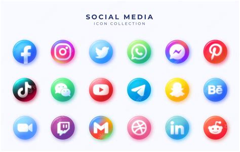 Premium Vector Set Of Social Media Circle Icons