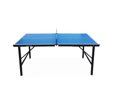 Mini Table De Ping Pong 150x75cm Table Pliable Indoor Bleue Avec 2