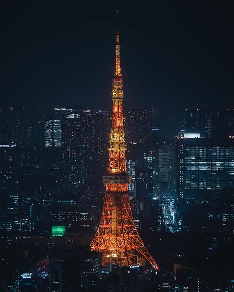 Tower Building Architecture City Night Backlight Hd Phone