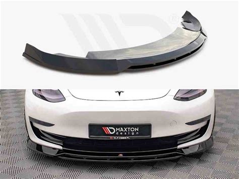 Maxton Front Splitter V3 Tesla Model 3 2017 Carbon Look For Tesla