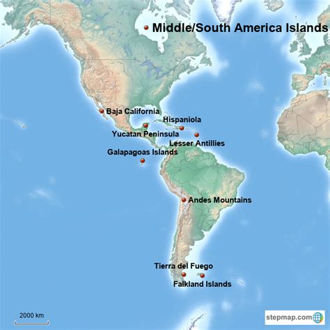 Stepmap Middlesouth America Islands Landkarte Für Germany