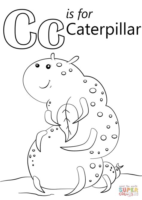 Generate or browse beautiful color combinations for your designs. Letter C is for Caterpillar coloring page | Free Printable ...