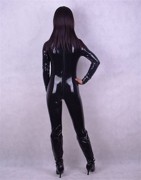 100 Latex Rubber Catsuit Zentai Leotard Unitard Black For Sale