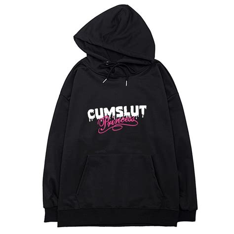 Buy Autumn Cumslut Princess Shirt Sexy Bdsm Slut Cum Girl Tsh Print Unisex Hoodie Drawing Pocket