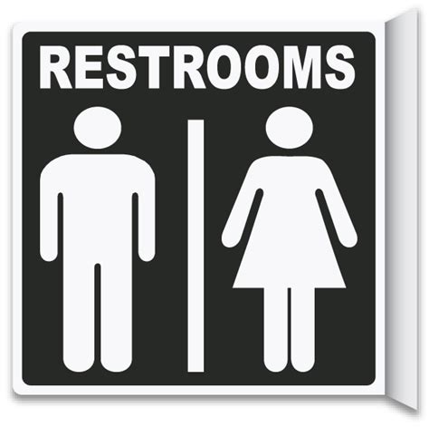 2-Way Restrooms Sign - T4336 png image