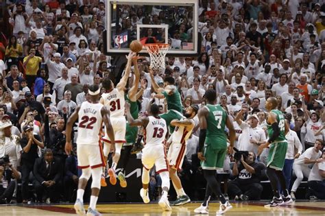 Derrick White Celtics Stun Heat With Last Second Victory Force Game 7