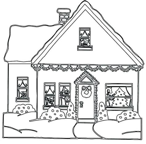 Christmas House Coloring Page Download Print Or Color Online For Free