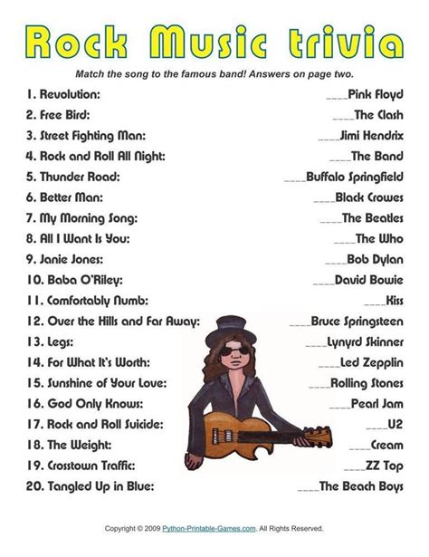 70s trivia questions and answers printable printable templates