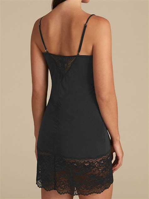 Marks And Spencer M Black Lace Trim Full Slip Size To