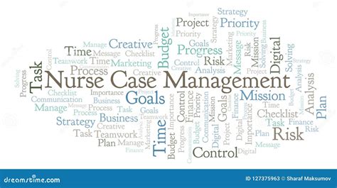 Nurse Case Management Word Cloud, Made with Text only. Stock