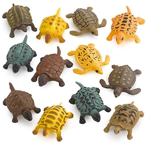 Small Turtle Baby Bath Toys 12 Pieces Of Assorted Plastic Tortoises