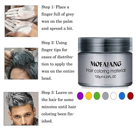 Mofajang Hair Wax Color Styling Cream Mud Natural Hairstyle Color Pomade Washable Temporary