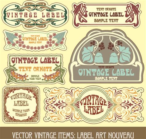 Vintage Label Art Design Vector Set Vectors Graphic Art Designs In