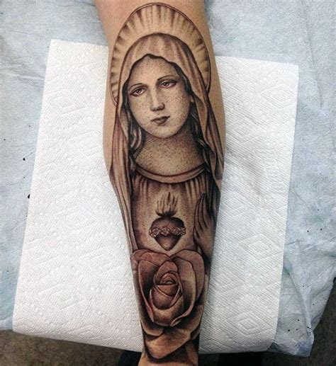 Details Virgin Mary Forearm Tattoo Latest In Cdgdbentre