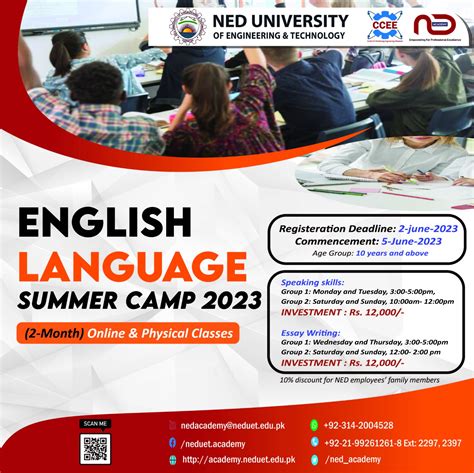 English Language Summer Camp 2023 Ned Academy Ccee Cmpp