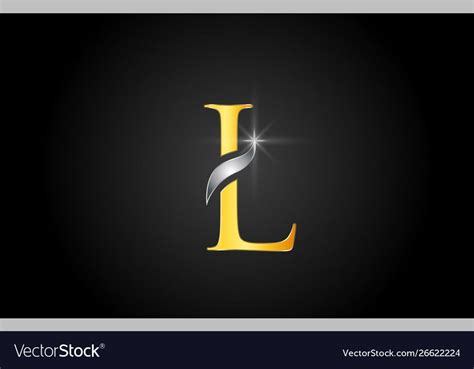 Yellow Gold Alphabet Letter L Logo Company Icon Vector Image Ad