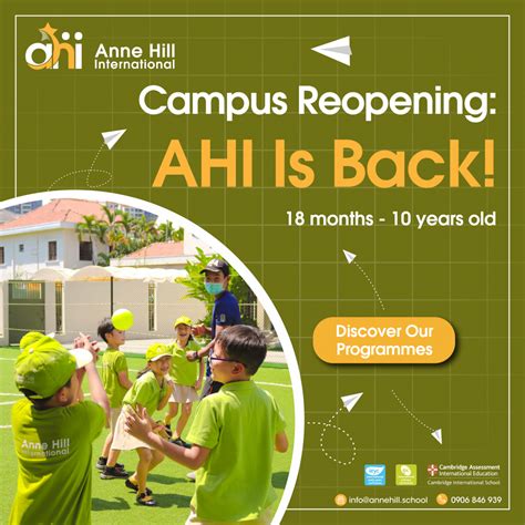 School Reopening Ahi Is Back Anne Hill International School