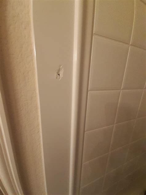 How To Fix Hole In Shower Fiberglass Wall Pic Included Rhomeimprovement