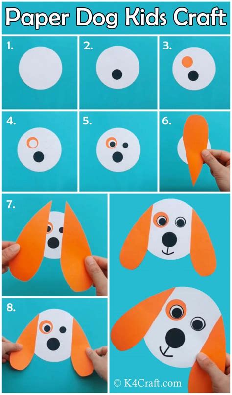 Paper Dog Craft For Kids Step By Step Tutorial K4 Craft