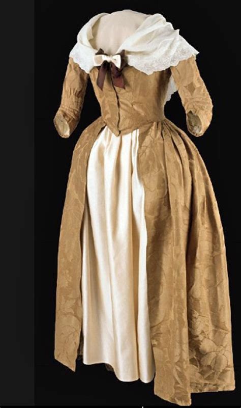 Gown 1775 1780 Silk Spitalfields 1740 England Silk Damask Linen
