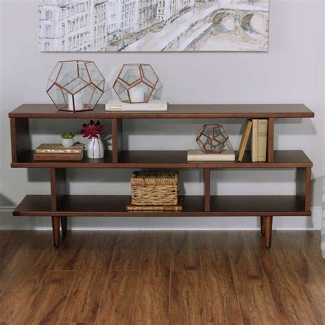 Walnut Brown Wood Ashlyn Bookshelf | World Market Mid Century Modern