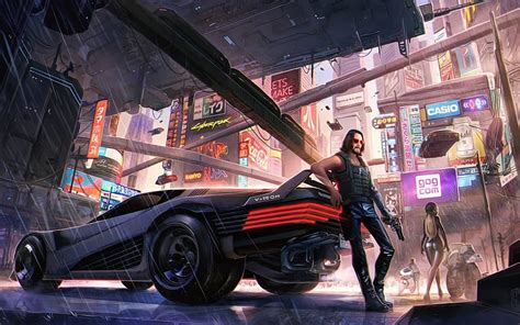 2560x1600 Resolution Keanu Reeves Cyberpunk 2077 Art 2560x1600