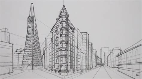 How To Draw In 2 Point Perspective Buildings By Circle Line Art School