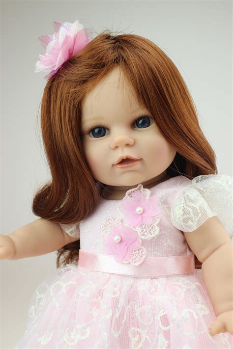New Design 40cm Girl Dolls American Princess Doll Reborn Long Brown