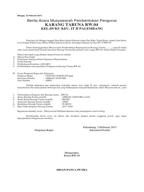 21 contoh surat izin sakit orang tua acara keramaian usaha. Surat Berita Acara Pemilihan Rt. - Contoh Surat Undangan Pemilihan Rt - 1 (satu) rangkap uraian ...