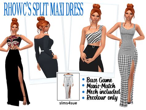 Sims 4 Download Rhowcs Split Maxi Dress Base Game The Sims Book