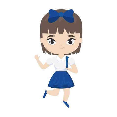 Cute Little Student Girl Avatar Character 652553 Vector Art At Vecteezy