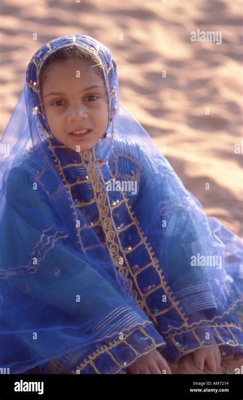 United Arab Emirates Dubai Little Girl Traditionally Dressed People