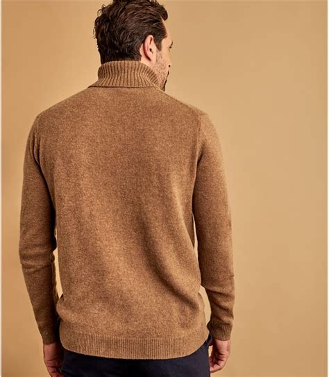 Tawny Mens Lambswool Polo Neck Jumper Woolovers Au