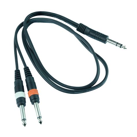 1m 635mm Stereo Jack Plug To 2 X 635mm Mono Jack Plug Audio Lead Ebay