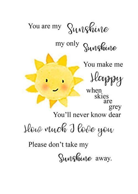 You Are My Sunshine Poem By Jill Tait