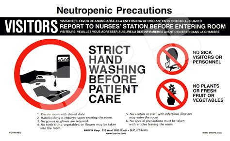 Neutropenic Precautions Door Sign