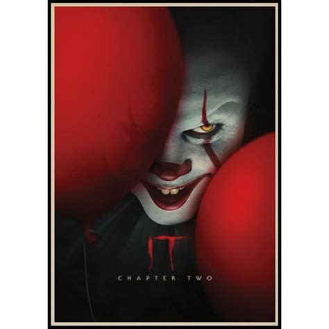 Vitrine Pour Collectionneur Poster It Horror Movie Stephen King Pennywise Retro Kraft Paper