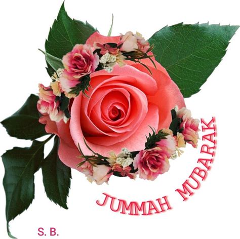 Jumma Mubarak Pink Flowers