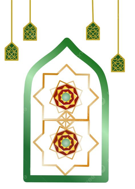 รูปเครื่องประดับอิสลามสีเขียวสำหรับรามาดันคารีม Png รอมฎอน อิสลาม